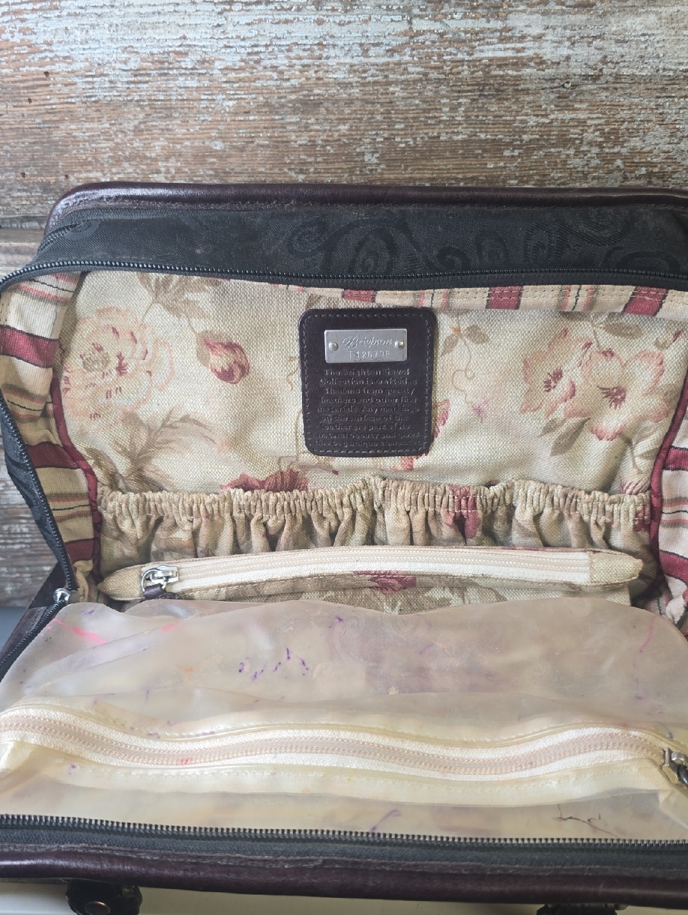 Brighton Lansky Travel Cosmetic & Toiletry Bag, Vintage 1990/2000 - Picture 8 of 10